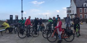 Group of cyclists meeting for the North Tyneside Cycle Social, pictured in Tynemouth Village centre